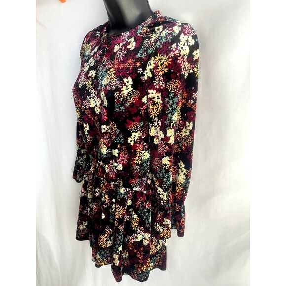 Ella Moss Girls Floral Print Velvet Dress Size 10 Girls Cute Girly Smocked Waist - Picture 4 of 10